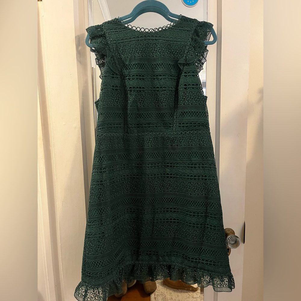 J. Crew Dress in Deep Green Lace